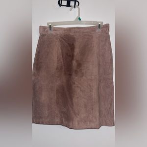 2 brown suede skirts, 1 corduroy skirt
